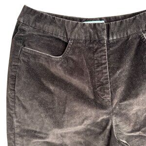 Talbots Womens‎ Stretch Velvet Pants Size 8L Tall Brown Vintage Wide Leg Y2K